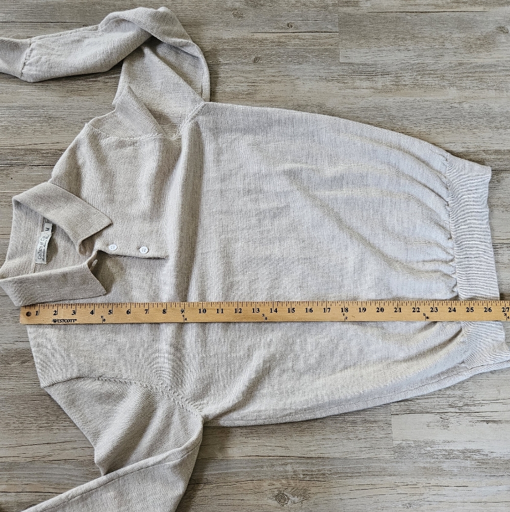 E. Marinella Beige Long-Sleeve Polo Sweater - Picture 6 of 7